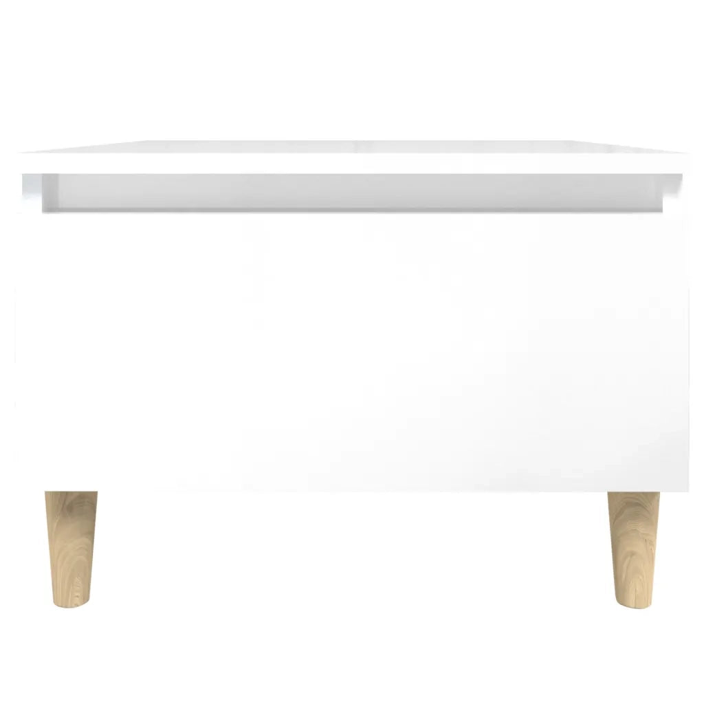 Tavolino Bianco Lucido 50x46x35 cm in Legno Multistrato 819504