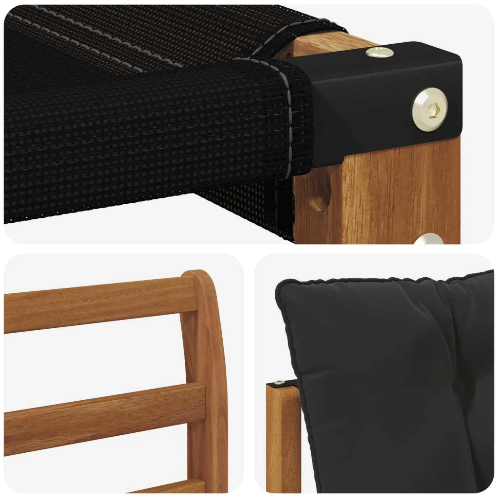 Set di divani da esterno-Sofa da giardino Legno di Acacia Massello e Textilene 759156