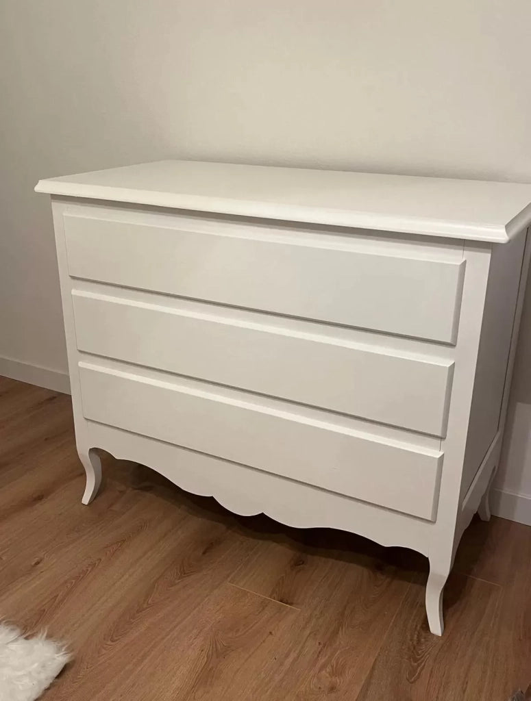 Como' 3 cassetti classico sagomato bianco 107x52x89 (1305) - Mobili 2G