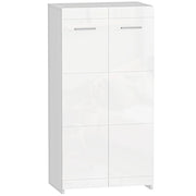 Scarpiera da Ingresso 55x36x108 cm Moderna con 5 Ripiani Regolabili in Legno Bianco Lucido