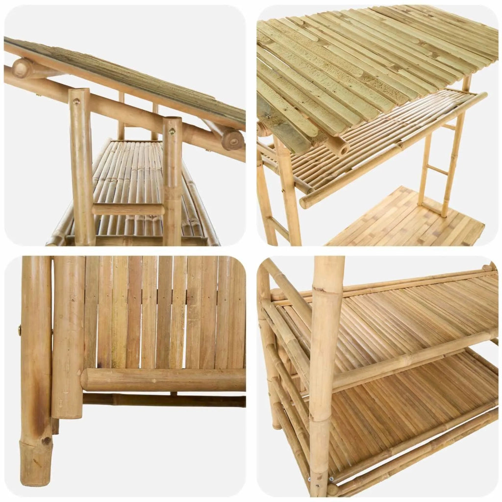 Tavolo da bar da esterno Naturale 110 x 50 x 210 cm Bambù