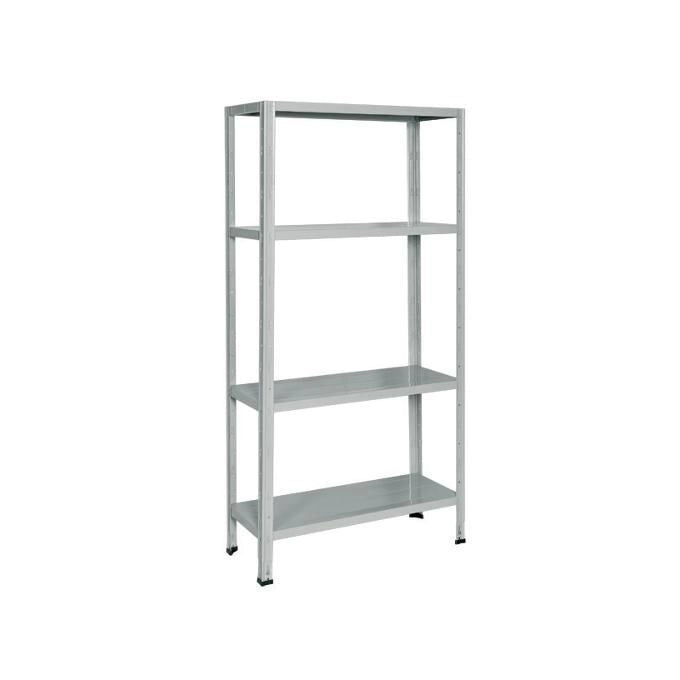 Bizzotto Scaffale Metallo 4 ripiani cm. 75x30x150 h colore Grigio E550G