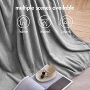 Duvetta in felpa morbido per letto matrimoniale arredamento camera da letto divano ufficio 130 x 150 cm grigio chiaro