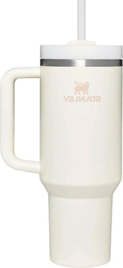 Tumbler 1,2L - 11 Ore Freddo - 48 Ore con Ghiaccio - Bicchiere con Manico di Giunco e Coperchio - Lavabile in Lavastoviglie - Bicchiere Termico per Bevande Calde o Fredde - Tonalità Cremo