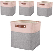 Set di archiviazione in tessuto da 4 pezzi - 30 x 30 x 30 cm - Maniglie - Risparmio di spazio - Costruzione robusta - Effetto decorativo - Contenitori di archiviazione