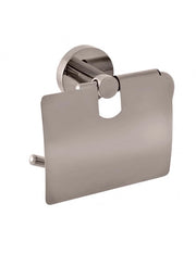 Porta carta igienica con coperchio COLORADO in metallo lucido ottone grigio 14,2 cm