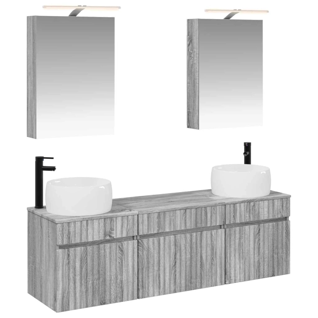Set di Armadi da Bagno 5 pcs Sonoma grigio 50 x 14,5 x 70 cm 3406636