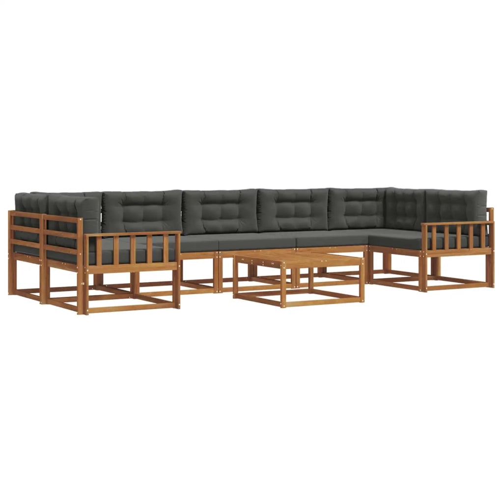Set di divani da esterno con cuscino 8 pcs Naturale e Antracite 3367330