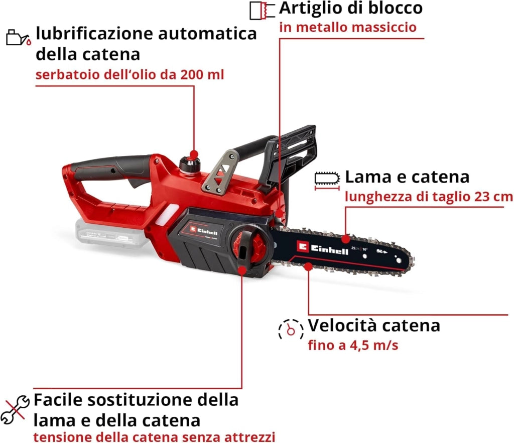 Elettrosega Batteria GELC18 Li Einhell Volt 18 Xchange Cm 23 40X1,3X?R Solo