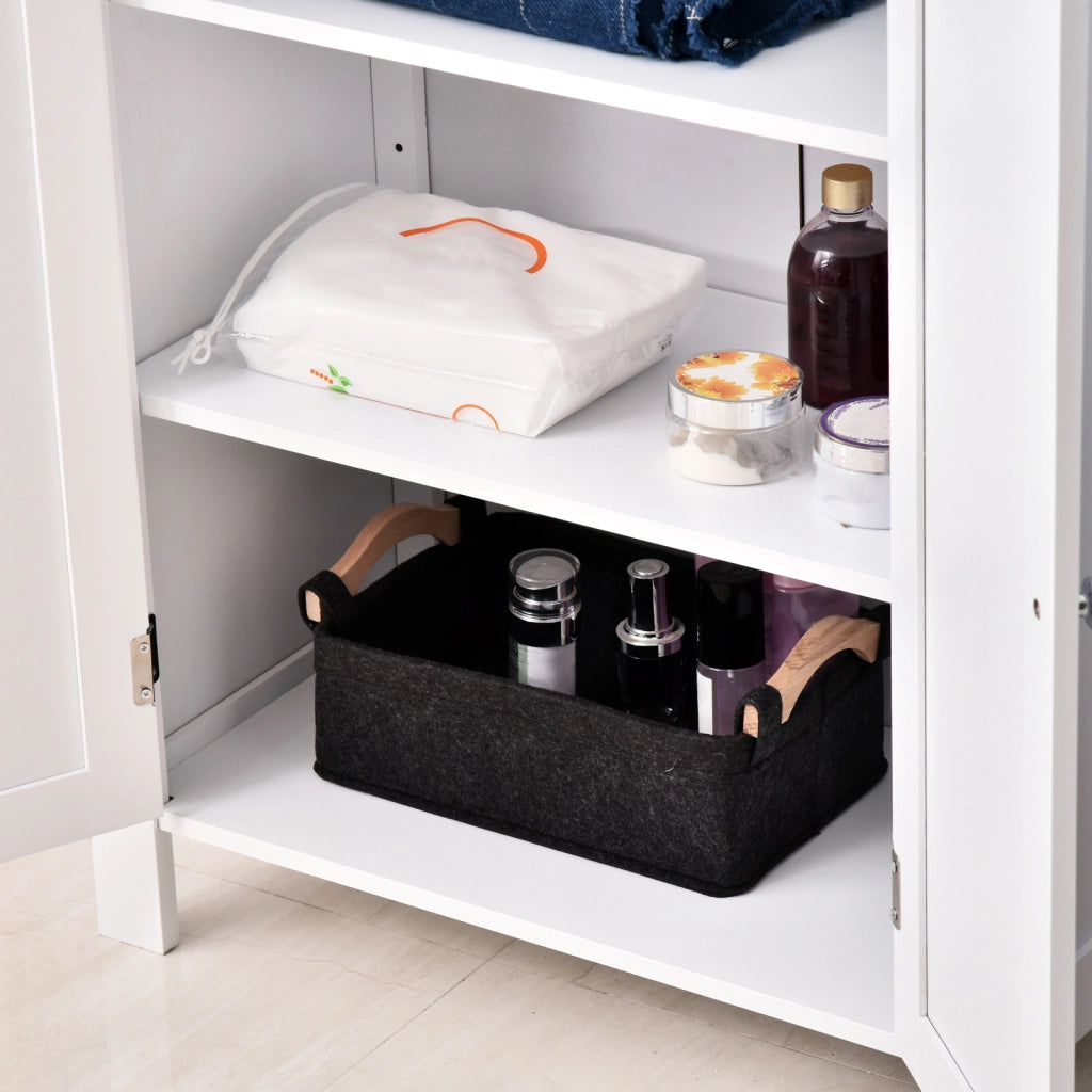 Armadietto Bagno 2 Ante con Ripiani Regolabili ¨C Zephmum ¨C Bianco 60x30x80 cm