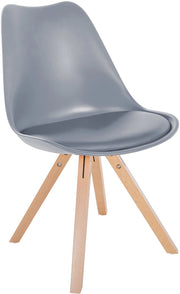 Sedia Sofia in plastica grigio,natura (quadrato)