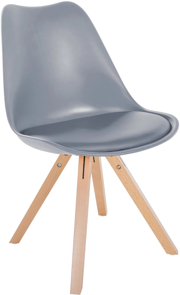 Sedia Sofia in plastica grigio,natura (quadrato)