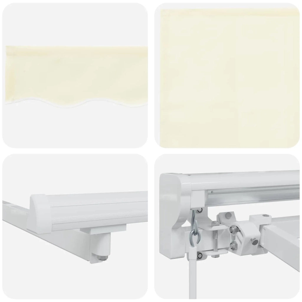 Cornice per Tenda Manuale con LED Crema e Bianco 4,5 × 3 m 3420649