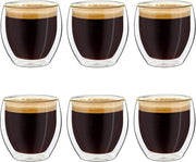 Set di bicchieri per espresso da 6 pezzi - 100 ml bicchieri termici con effetto galleggiante