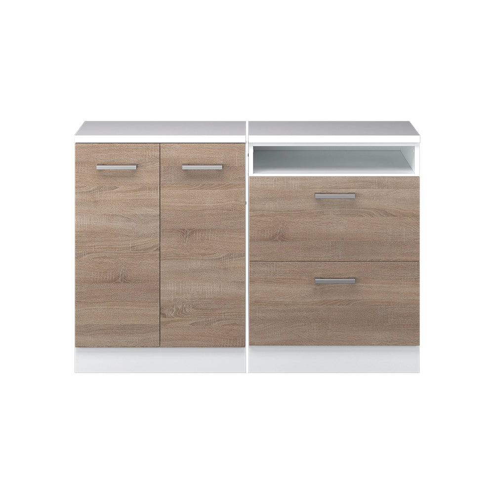 Set di mobili sottotetto Rion Sonoma/Bianco 120 cm Set di 2 carcasse armadio profondità 60 cm Vicco