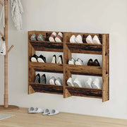 Mobile per scarpe 2 pz-Set di 2 Scarpiera Legno vecchio 60 x 18 x 90 cm
