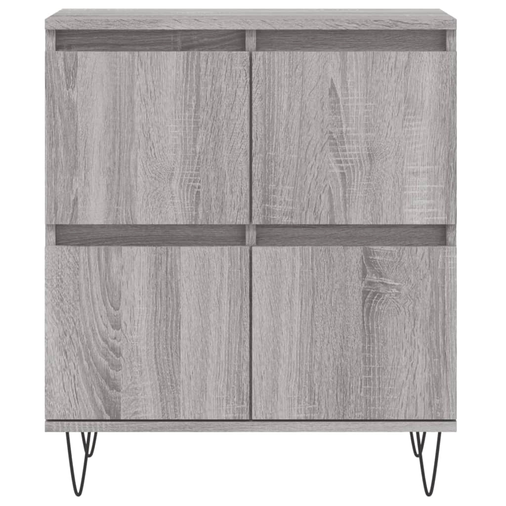 Buffet credenza cassettiera armadio mobile contenitore organizer per cucina soggiorno salotti 3 pezzi legno ingegnerizzato Sonoma grigio 02_0037189
