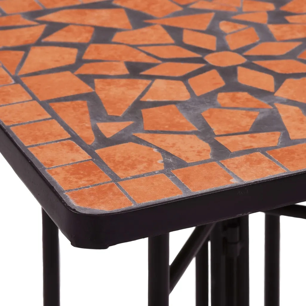 Tavolino di Servizio con Mosaico Terracotta in Ceramica CFW8898003