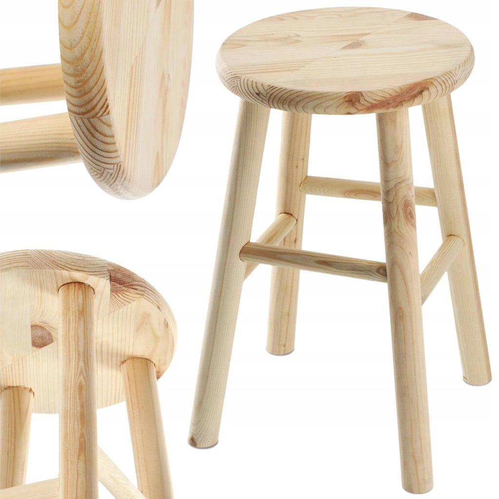 Sgabello da cucina in legno KADAX, 46 cm, in pino massello.