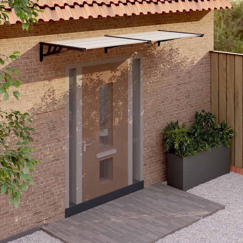 Tettoia per Porta Nero e Trasparente 239x90 cm in Policarbonato CFW9924144