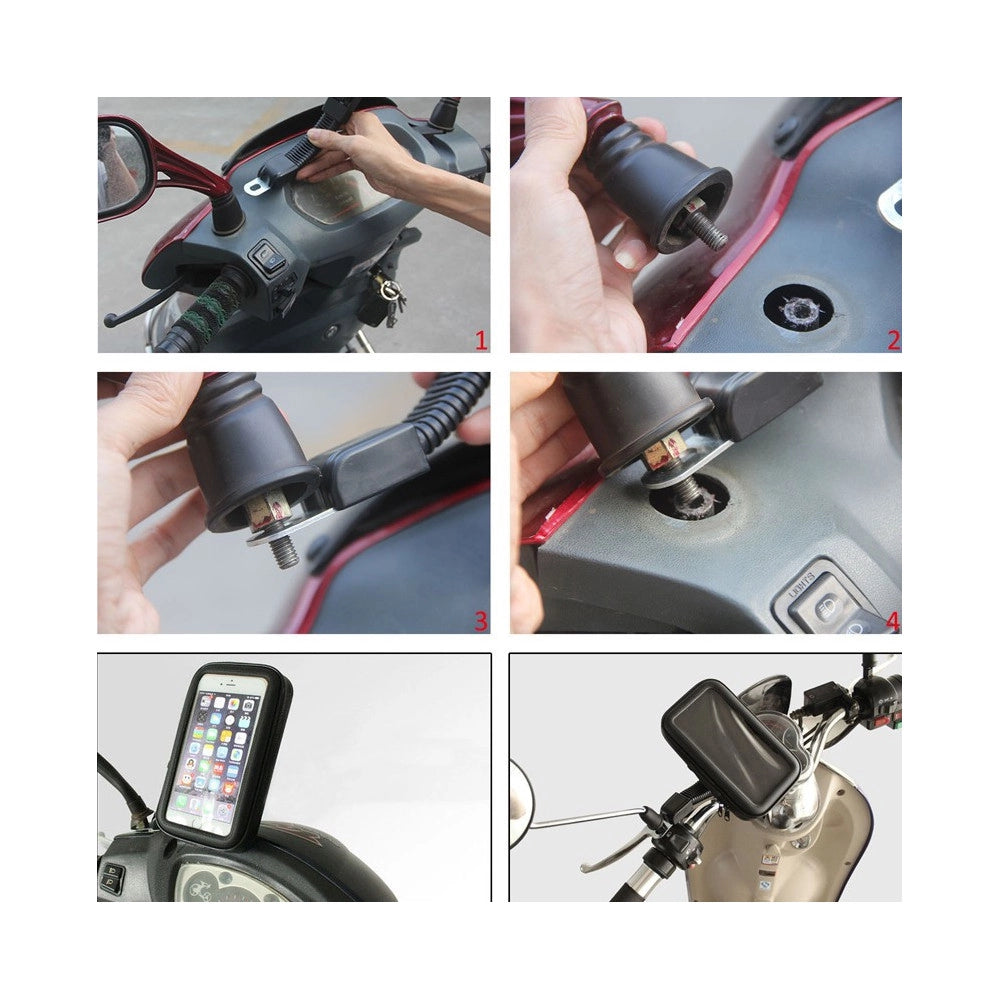 Trade Shop - Porta Cellulare Supporto Bici Moto Custodia Impermeabile Smartphone 5" 6" -