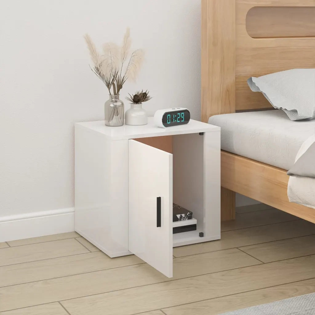 Comodino Bianco Lucido 50x39x47 cm cod mxl 38148