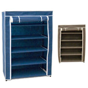 Trade Shop - Scarpiera In Metallo E Tessuto Colorata Richiudibile Da Campeggio 60x30x88cm -