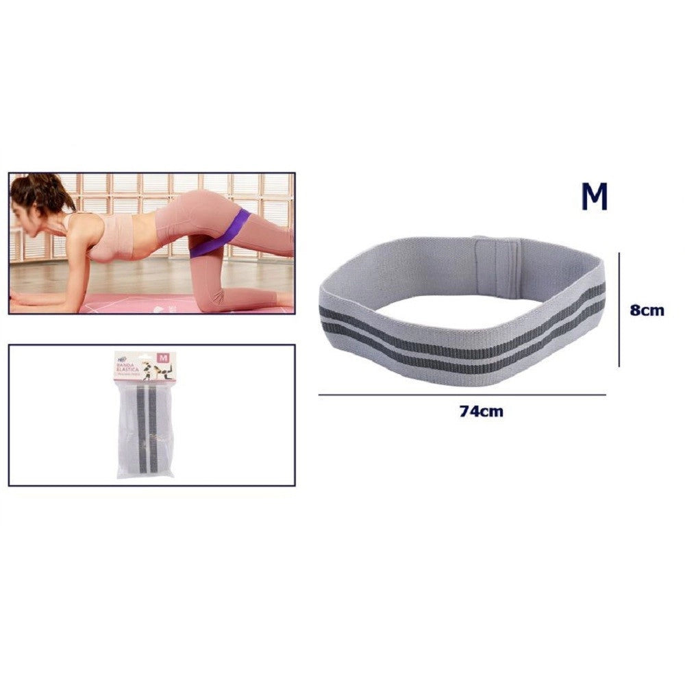 Trade Shop - Fascia Elastica Esercizi Bande Resistenza Allenamento Yoga Fitness Antiscivolo - Grigio   M