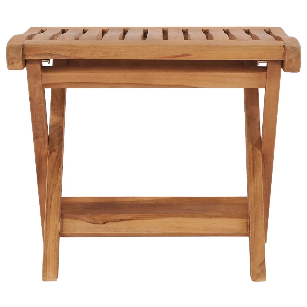 Poggiapiedi Pieghevole 46,5x49x41,5 cm Legno Massello di Teak 48981