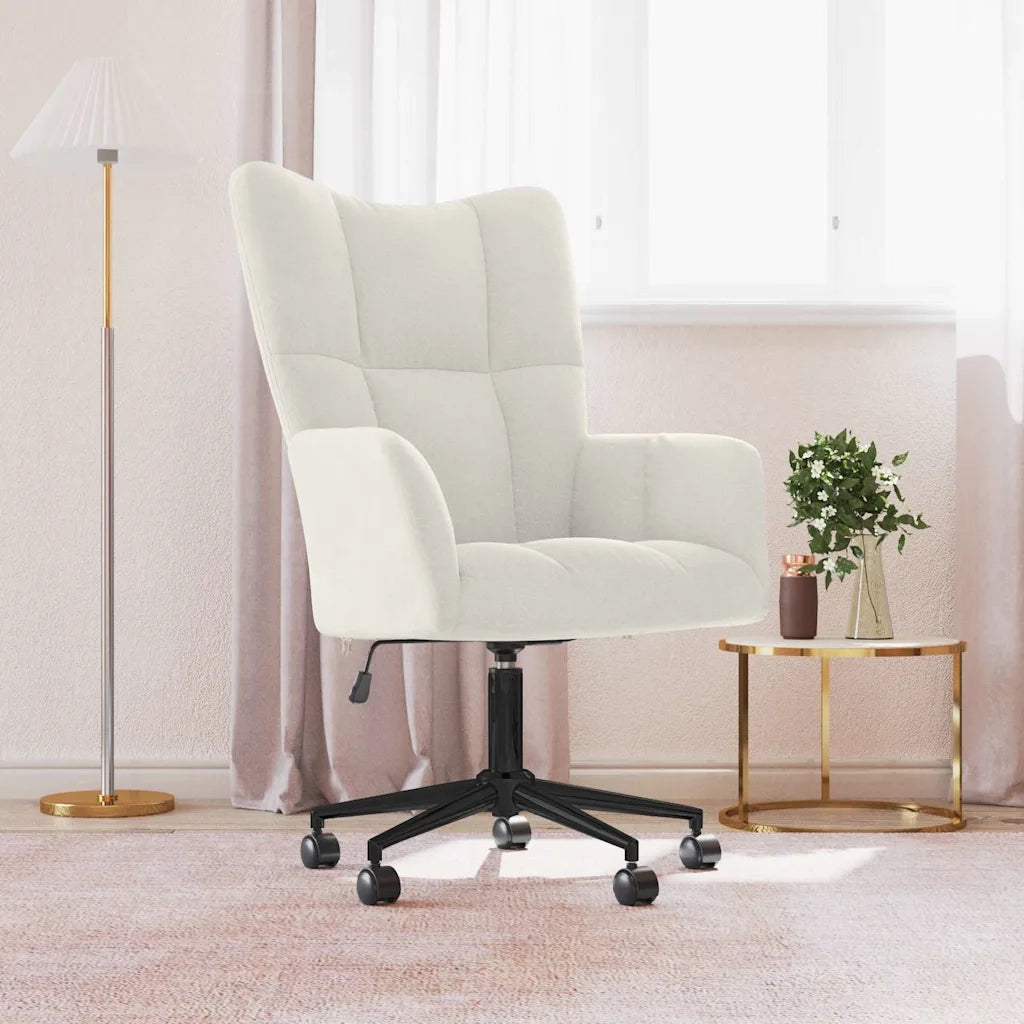 Poltrona | Sedia Relax Bianco Crema Velluto