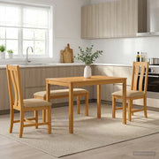 Set da pranzo 4 pz Beige Legno di Quercia Massello 3430300