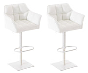 Set 2 sgabelli bar Damaso ecopelle bianco 6