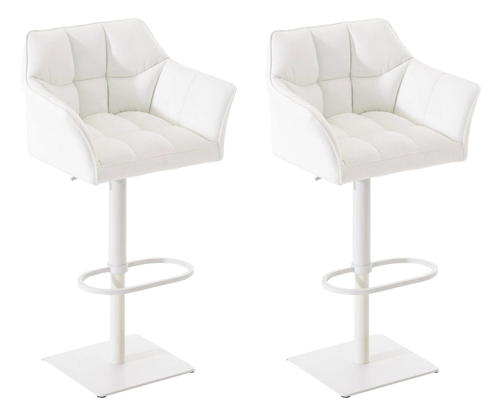 Set 2 sgabelli bar Damaso ecopelle bianco 6