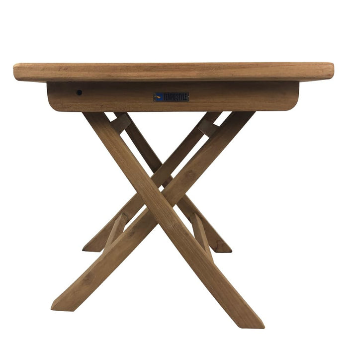 Tavolino Pieghevole Salvaspazio Burraco per Esterno 50x50 cm in Teak