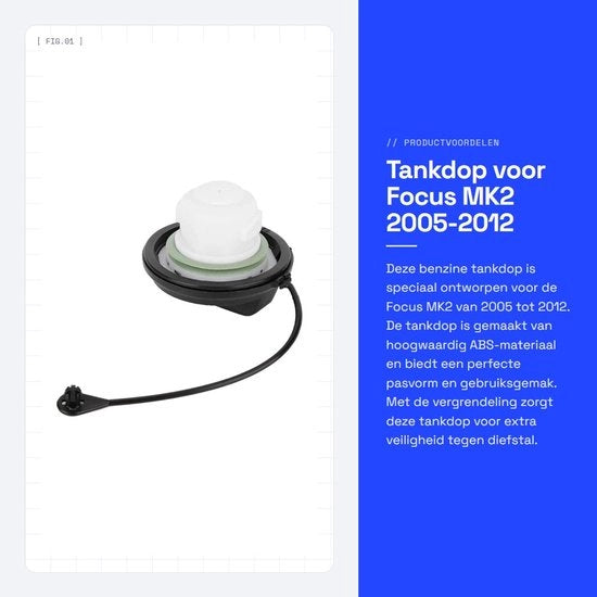 Tappo di serbatoio in ABS di alta qualità - Duraturo - Effetto di sigillatura eccezionale - Tappo di serbatoio per serbatoio del carburante - Adatto per Focus MK2 2005-2012