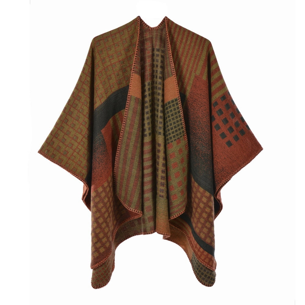Sciarpa da donna double-face, scialle caldo e spesso in jacquard in stile europeo e americano.