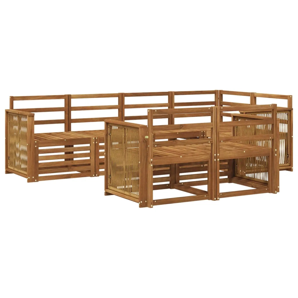 Set divano sezionale 6 pcs Naturale Legno di Acacia Massello 3384475