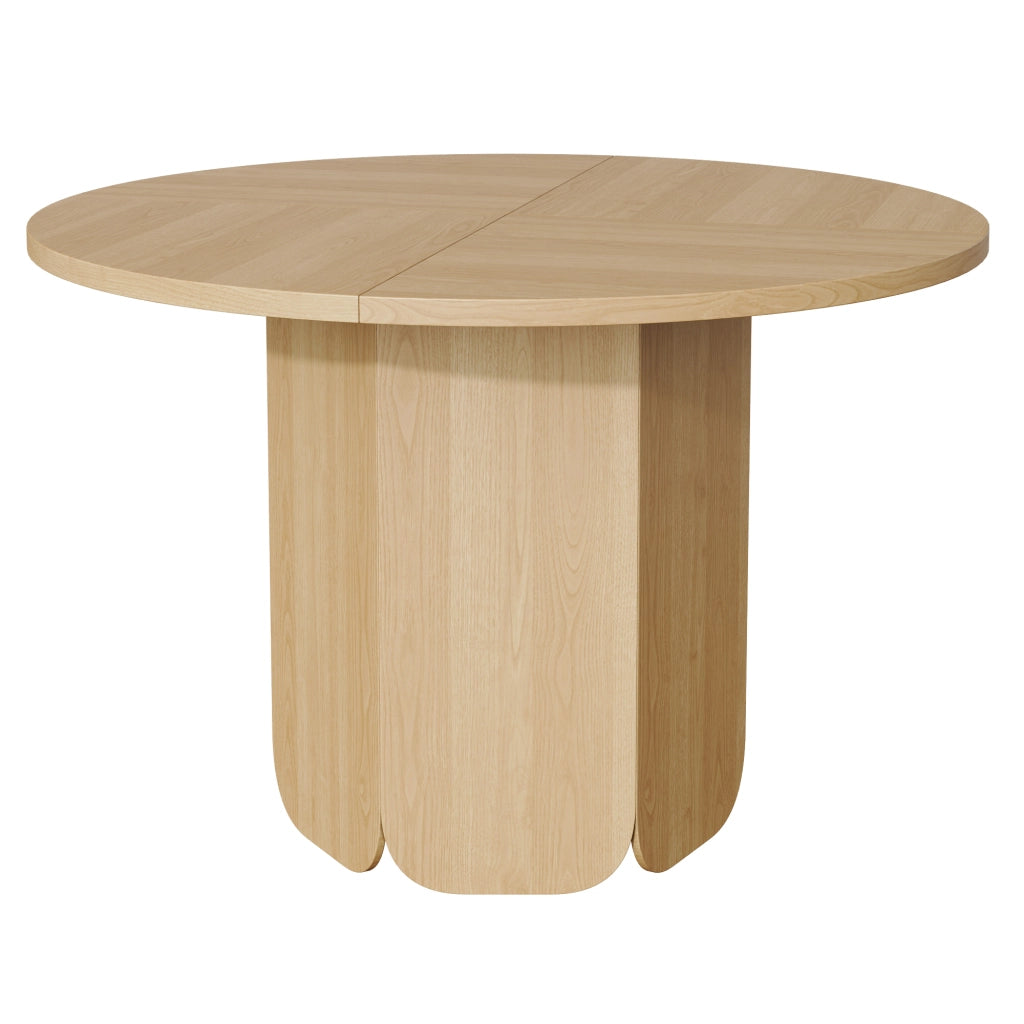 Tavolo da pranzo 4-6 posti con piano rotondo - per sala da pranzo - in MDF - rovere - Diametro 120 cm