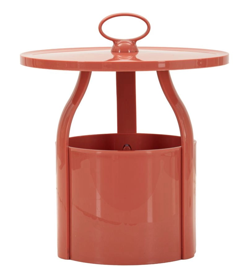 Tavolinetto P/Giornali Iris Rosso in Polipropilene Ø 44x43 cm - Tavolino Moderno Compatto dal Design Deciso - Collezione Iris