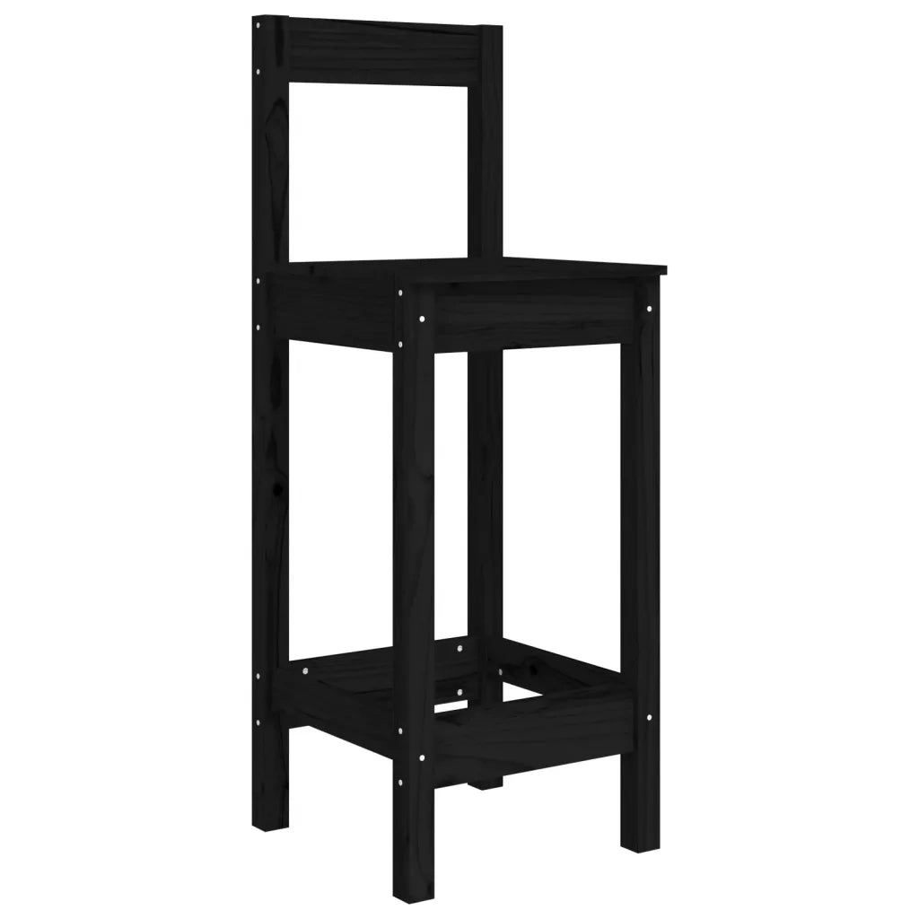 Set Bar da Giardino 5 pz Nero in Legno Massello di Pino 3154744