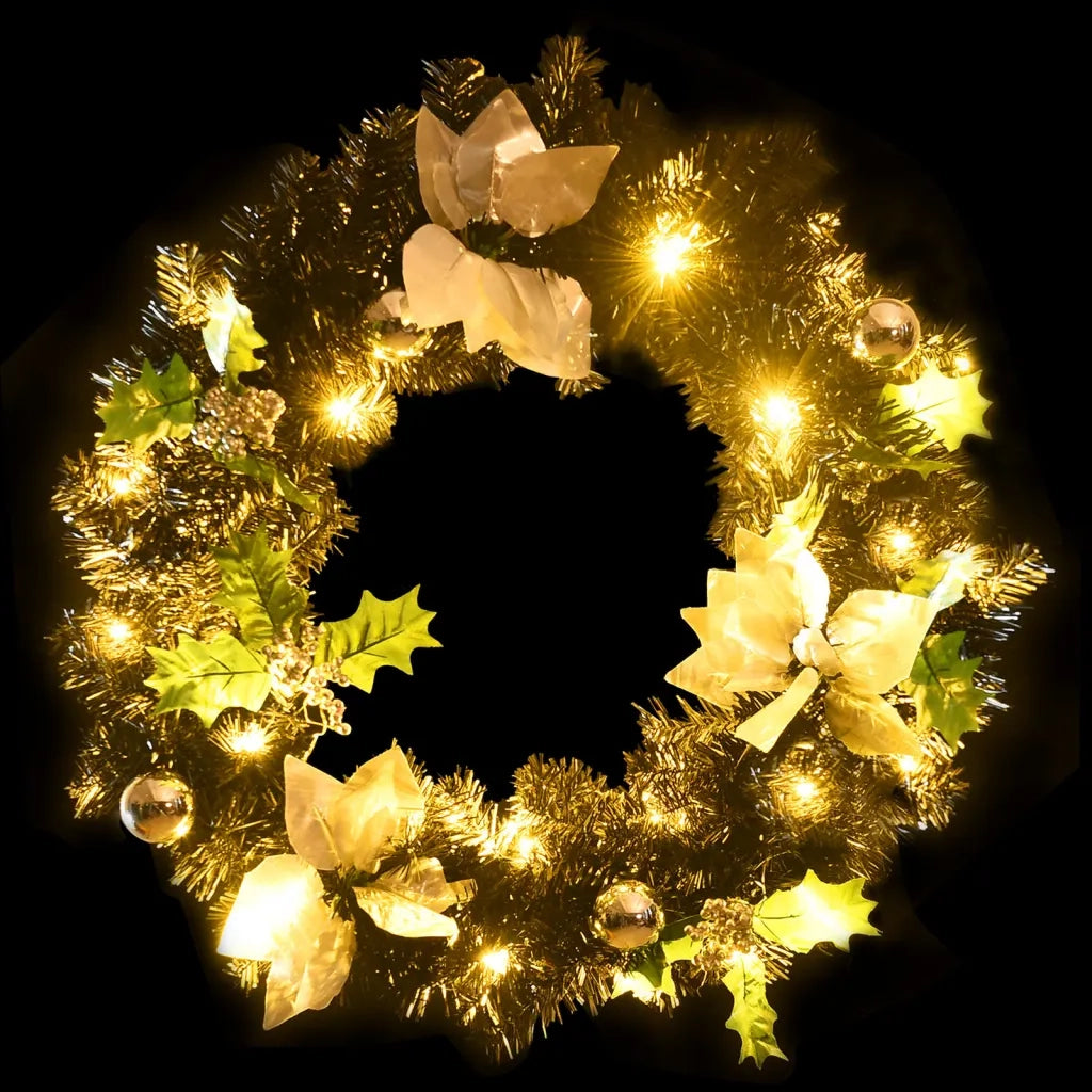 Ghirlanda Natalizia con Luci LED Nera 60 cm in PVC 321518