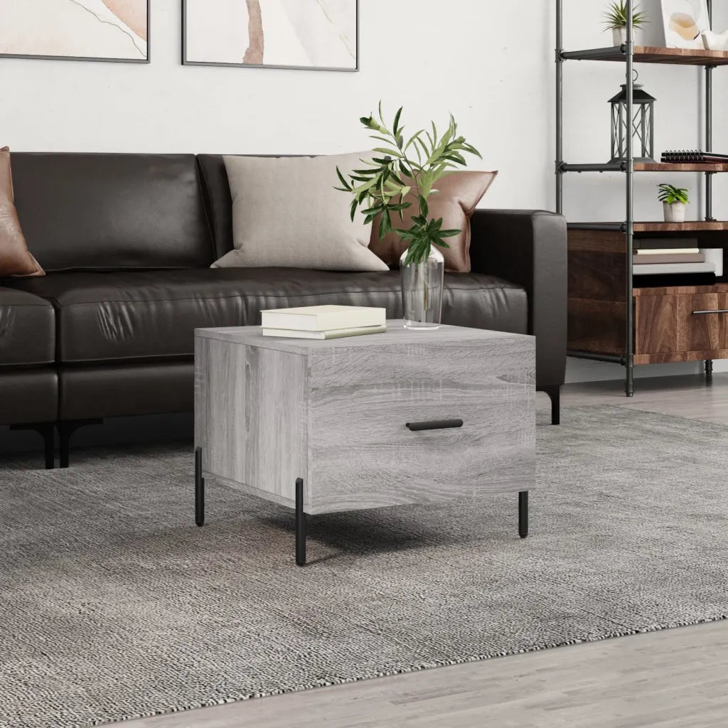 Tavolino da Salotto-Tavolino da soggiorno-Tavolo Grigio Sonoma 50x50x40 cm Legno Multistrato 265036