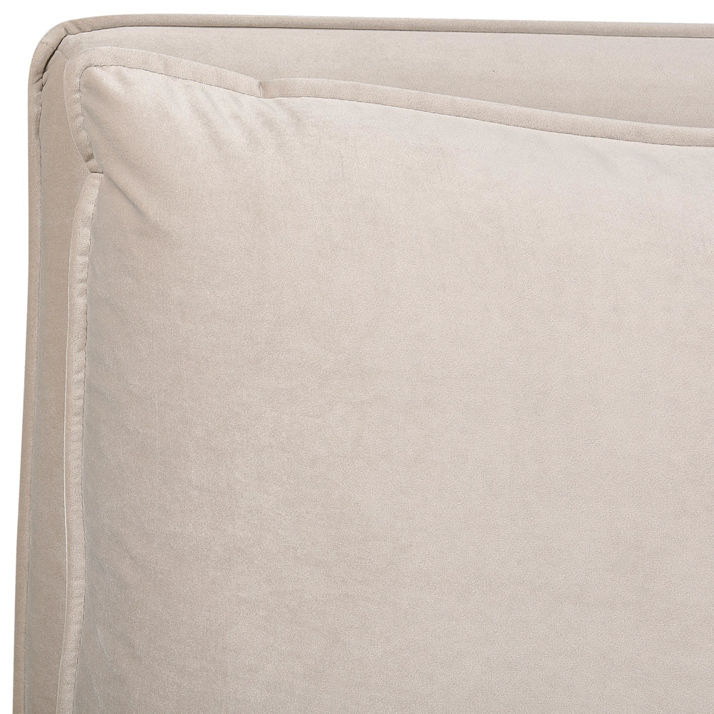 Letto matrimoniale tortora con testiera imbottita velluto tortora 180 x 200 cm camera da letto moderna