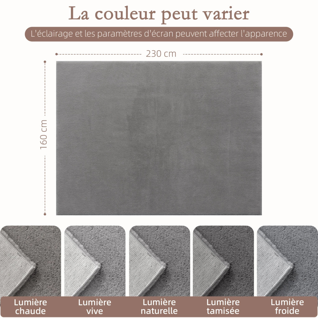 Tappeto pelo lungo ¨C zephmum ¨C grigio chiaro 230x160 cm