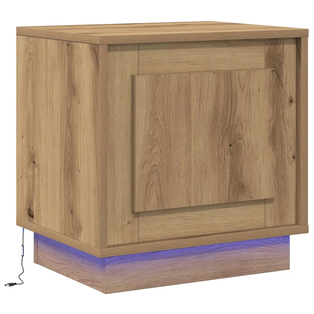 Set di 2 Comodini | Armadio da Notte | Mobiletto da notte Rovere artigianale 44 x 34,5 x 45 cm