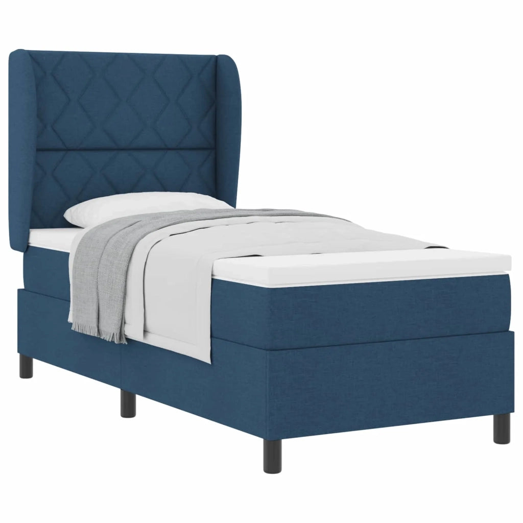Letto a molle con testiera Blu 90 x 200 cm Tessuto 3340612