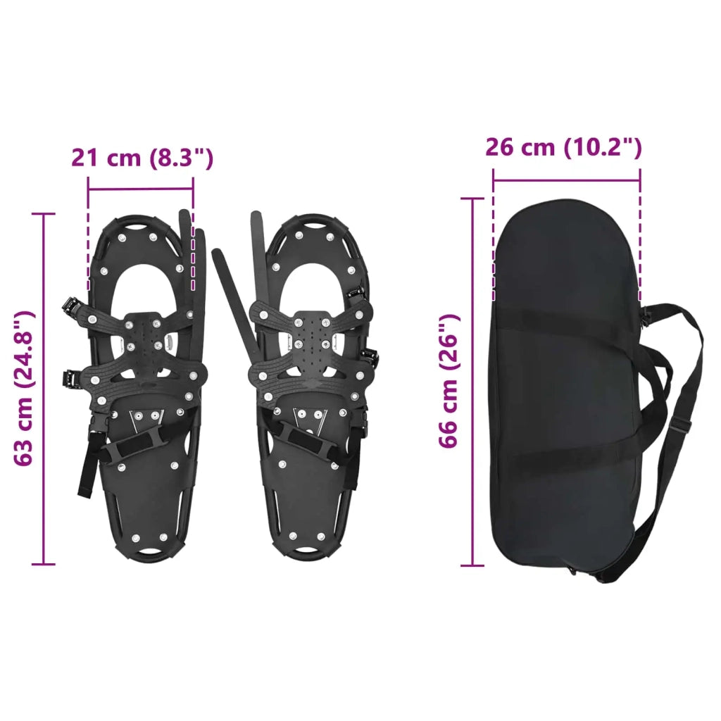 Ciaspole 3 in 1 Nero 63 x 21 cm Alluminio e HDPE CFW9528606