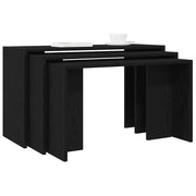 vidaXL Tavolini Impilabili 3 pz Neri in Legno Multistrato