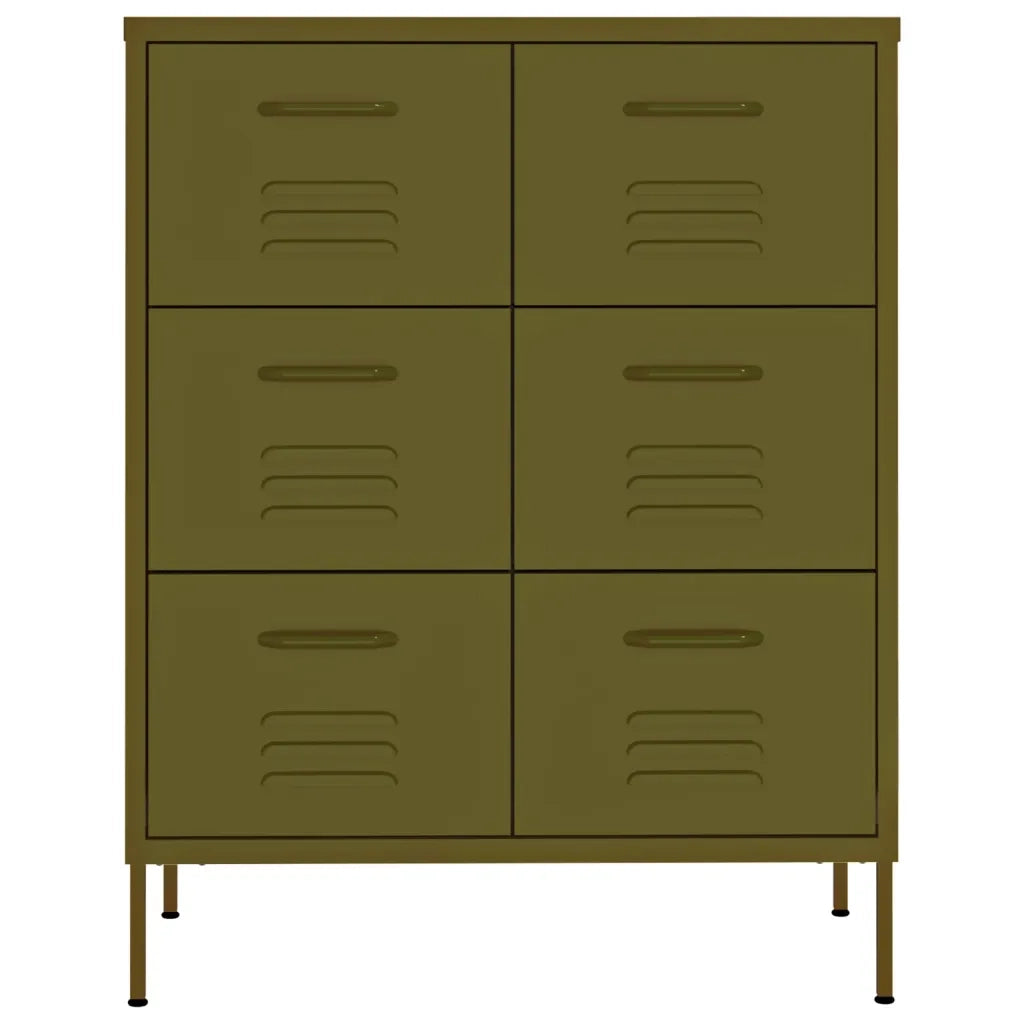 Cassettiera Verde Oliva 80x35x101,5 cm in Acciaiocod mxl 103048