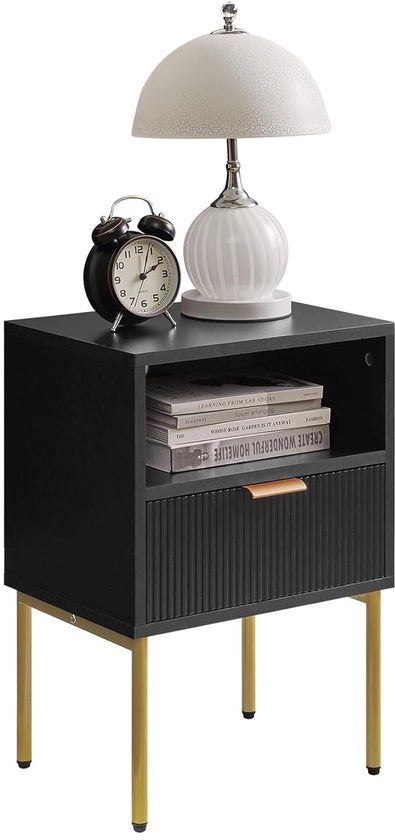 Nottorio in stile minimalista - grande capacità di stoccaggio - 1 pezzo - MDF e metallo - 39x29x56 cm
